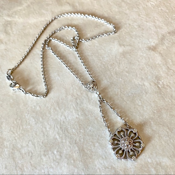 Judith Ripka Diamond Sterling Silver Necklace - Picture 1 of 17